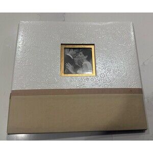 Wedding Scrapbook Photo Album Ivory Embossed Floral Memory Book